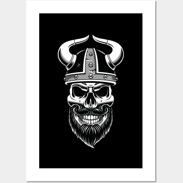 Viking pirate with black helmet Wall Art by oceanys